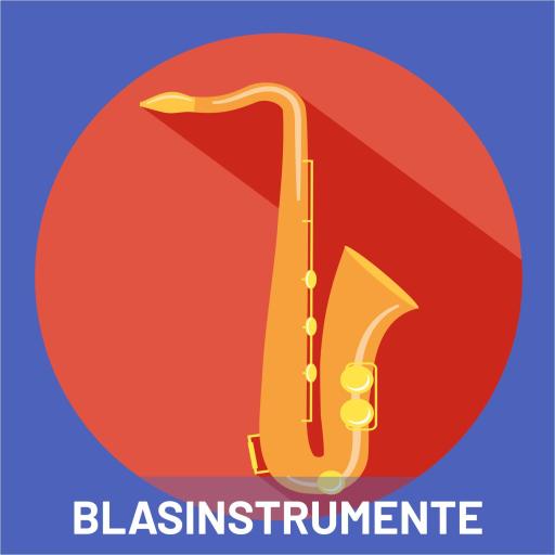 Blasinstrumente mit Schriftzug